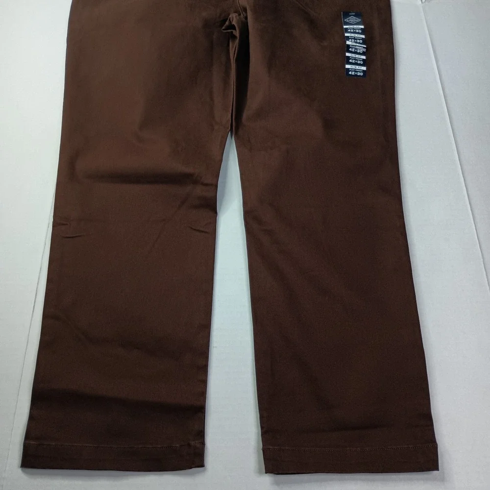 St. John's Bay Chino Pants Men's Size 42x30 Chocolate Slim Fit Comfort Stretch